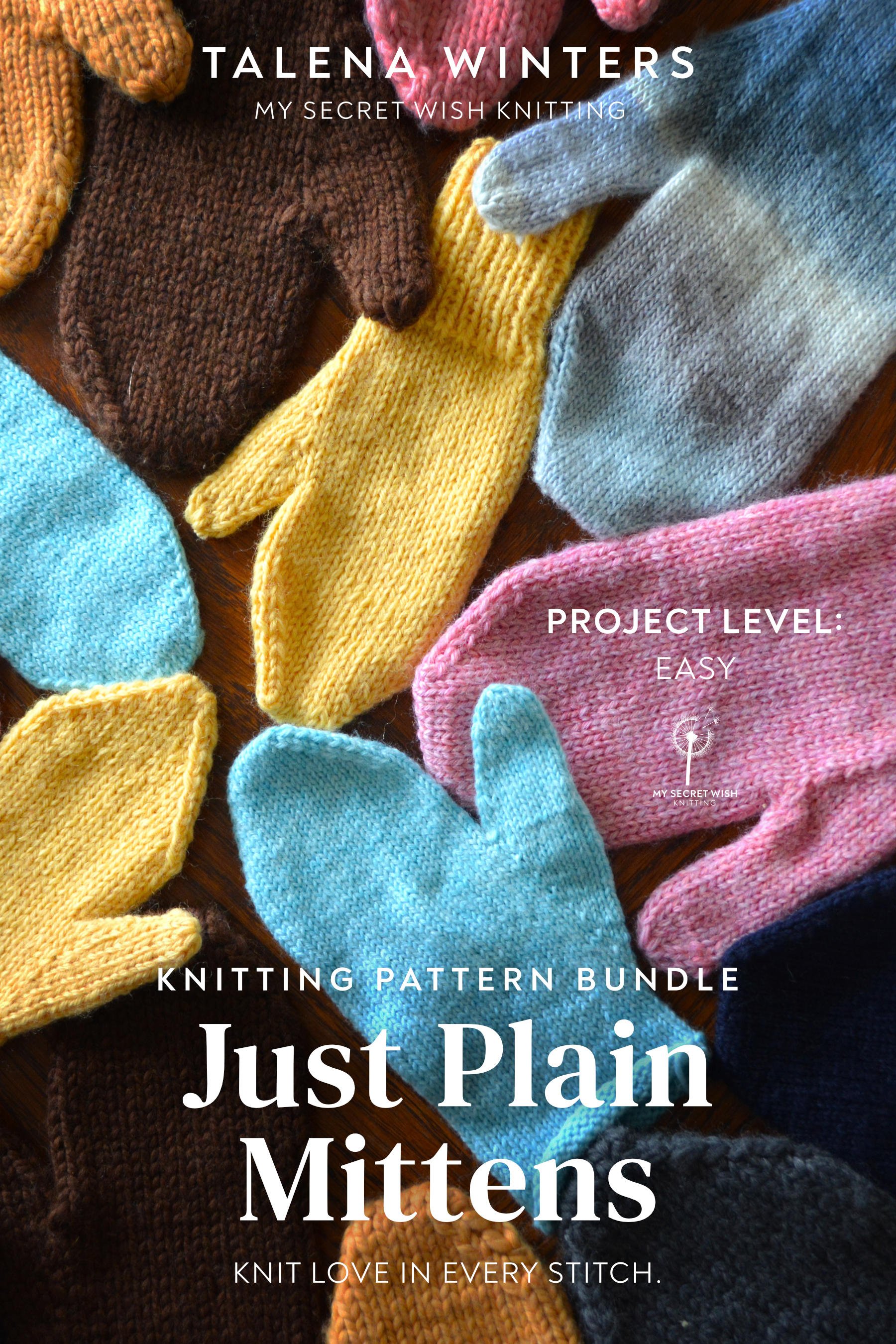 Just Plain Mittens poster. Link goes to pattern listing.
