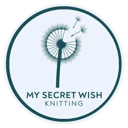 My Secret Wish Knitting logo with a blown dandelion.